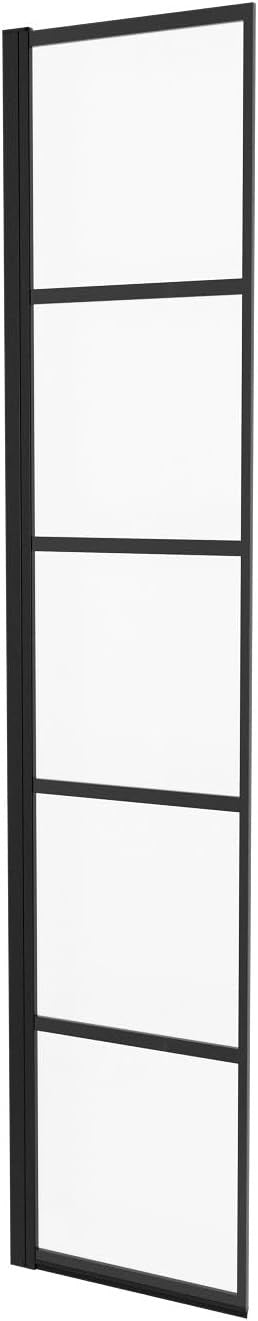 MARINA 8 Wet Room 8mm Return Panel Black Grid 300 x 1900mm