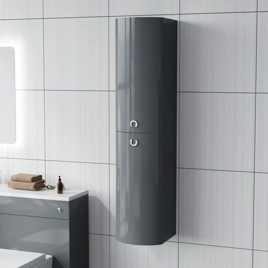 PARIS Bathroom Wall Hung Cabinet TALLBOY Anthracite - 320w x 1418h x 360d
