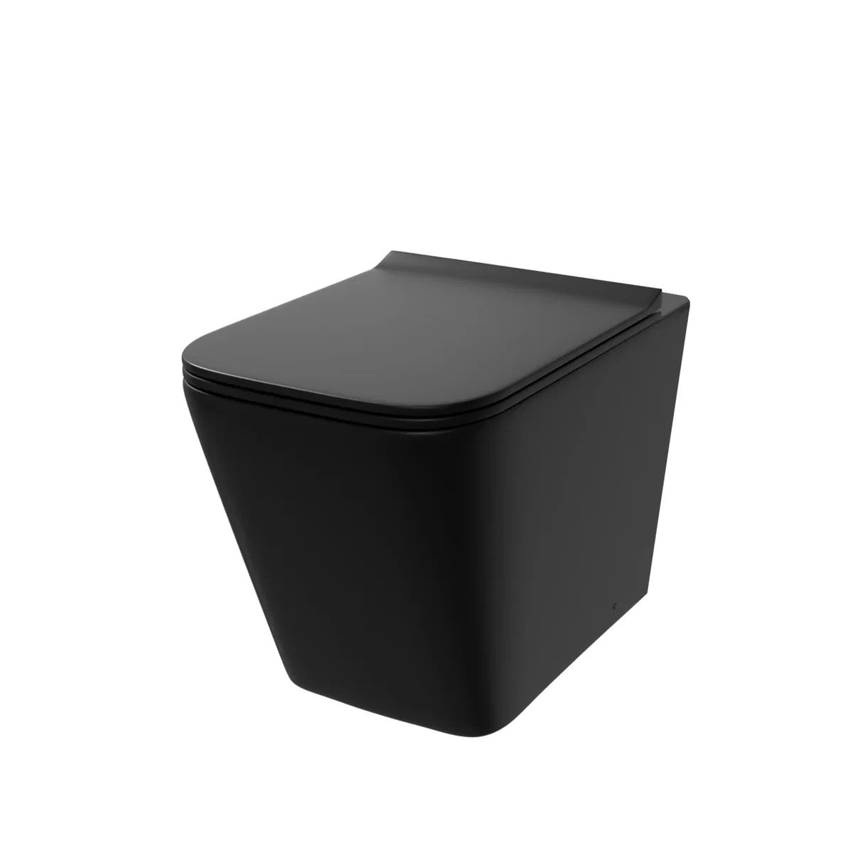 Raven Rimless Square Back to Wall Toilet w/Soft Close Seat matt Black 345w x400h x 560d