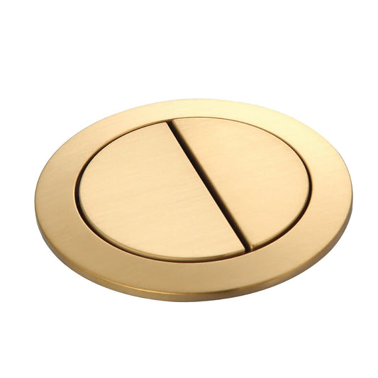 Brushed Brass Round Dual Flush Toilet Button Universal Fit - Water Saving