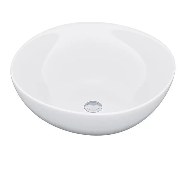 Round Countertop Basin White 420w x 160h x 420d - Waste Not Included