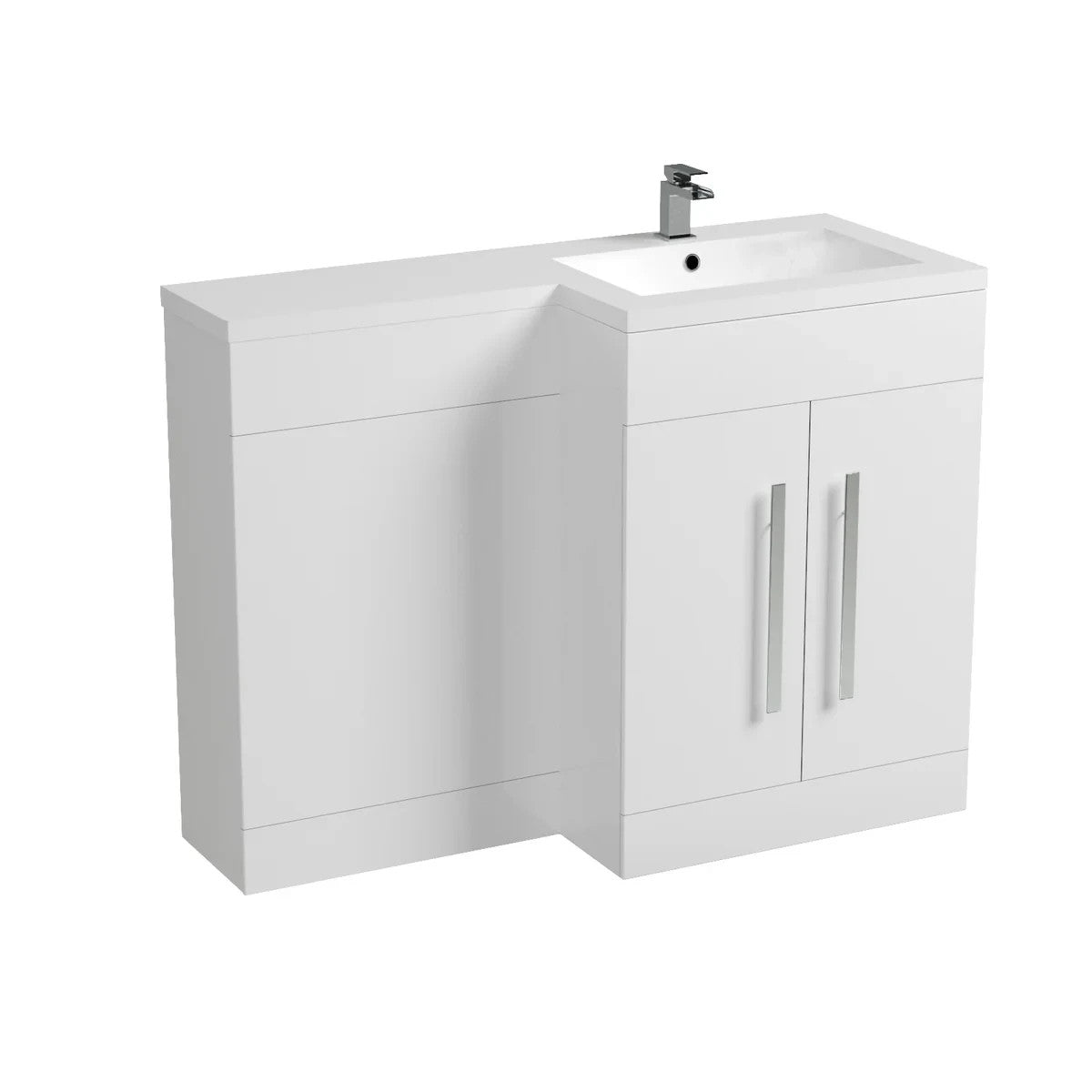 CAPRI 1100 Right White Bathroom Resin Basin - 1100w x 820h x 450d