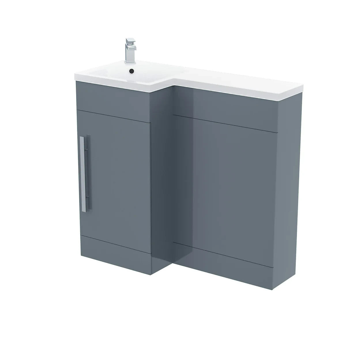 HARRIS 900 Left Anthracite Bathroom Resin Basin - 900w x 840h x 380d