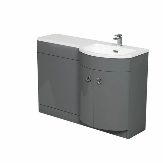 PARIS 1100 Right Anthracite Resin Basin - 1100w x 825h x 460d