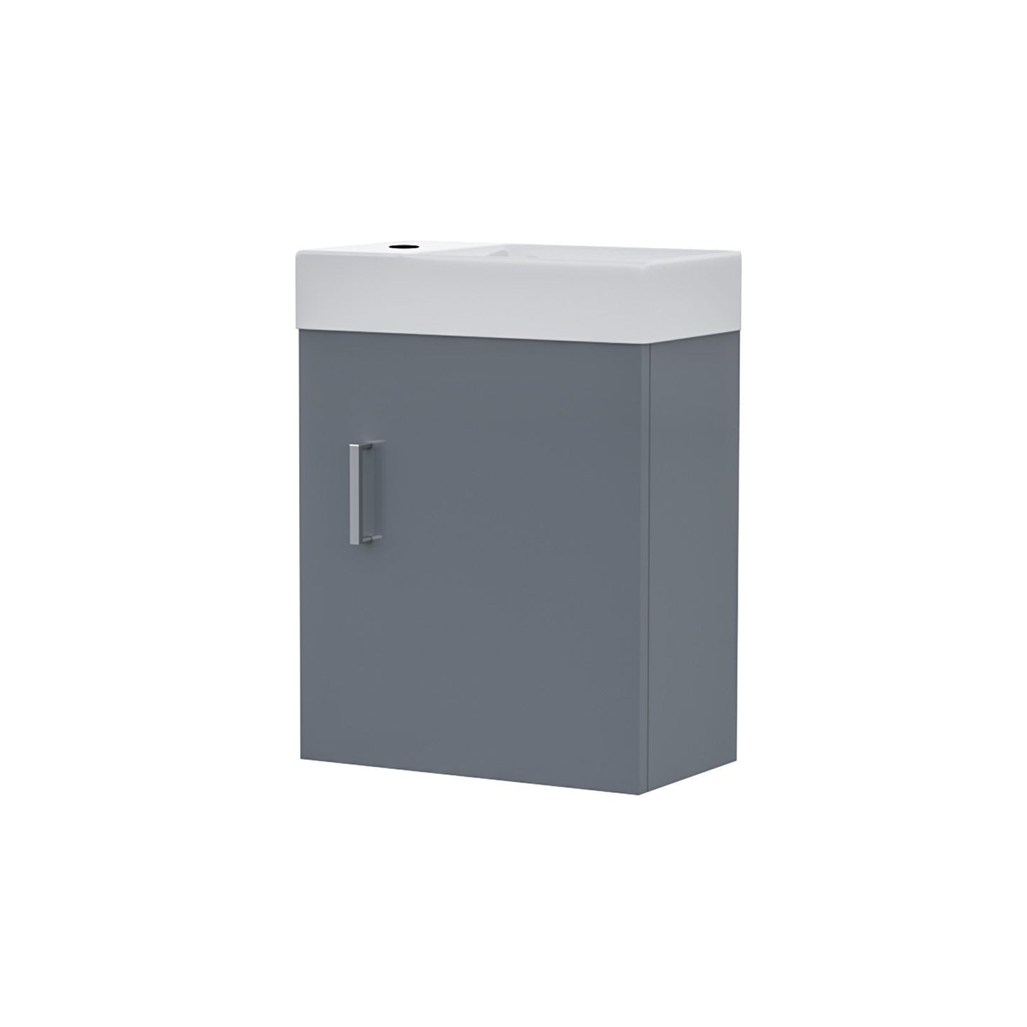 DEVON 400 Wall Hung Ceramic Vanity Basin Anthracite - 400w x 450h x 220d