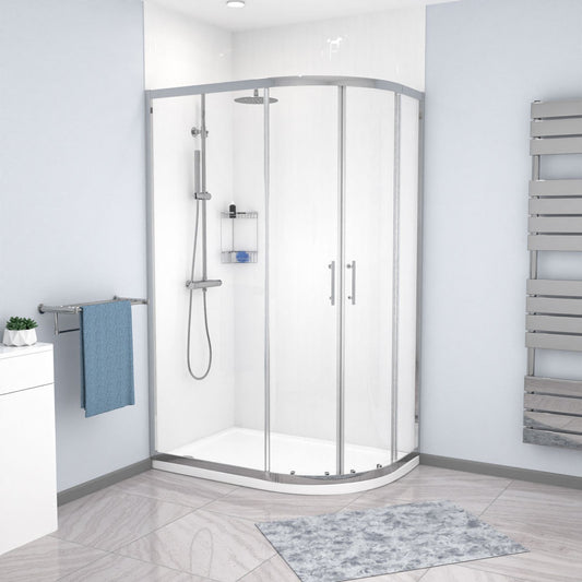 MARINA 6 Quadrant Quadrant Corner Shower 6mm Clear Glass Chrome