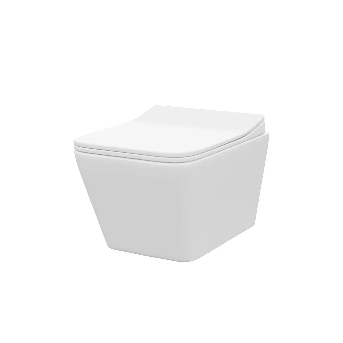 Cove Rimless Square Wall Hung WC Pan & Soft Close Seat 360w x290h x 515d - White