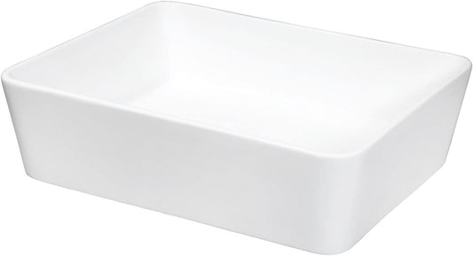 Rectangular Countertop Basin 380x135x480mm – White Ceramic Bathroom Sink