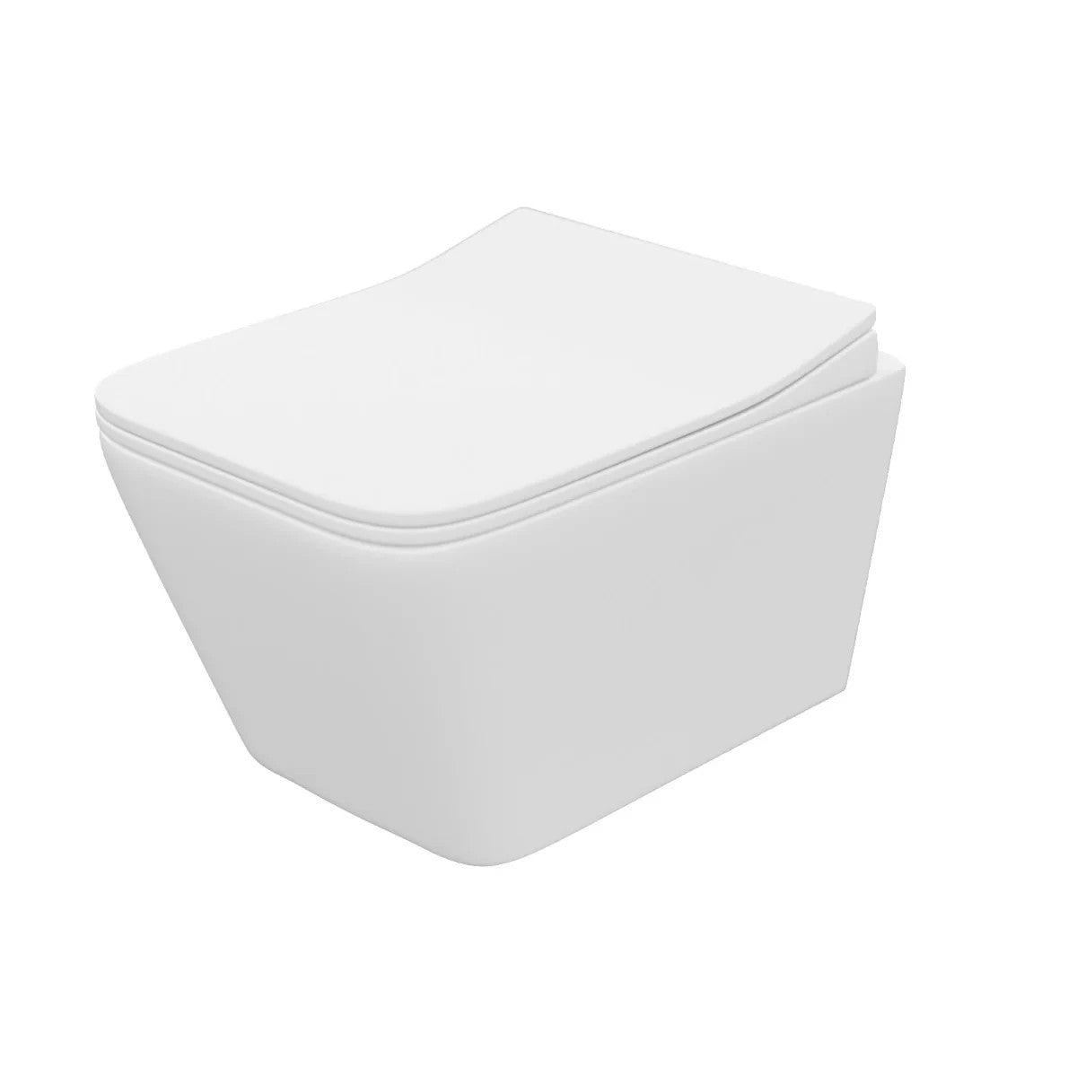 Cove Rimless Square Wall Hung WC Pan & Soft Close Seat 360w x290h x 515d - White