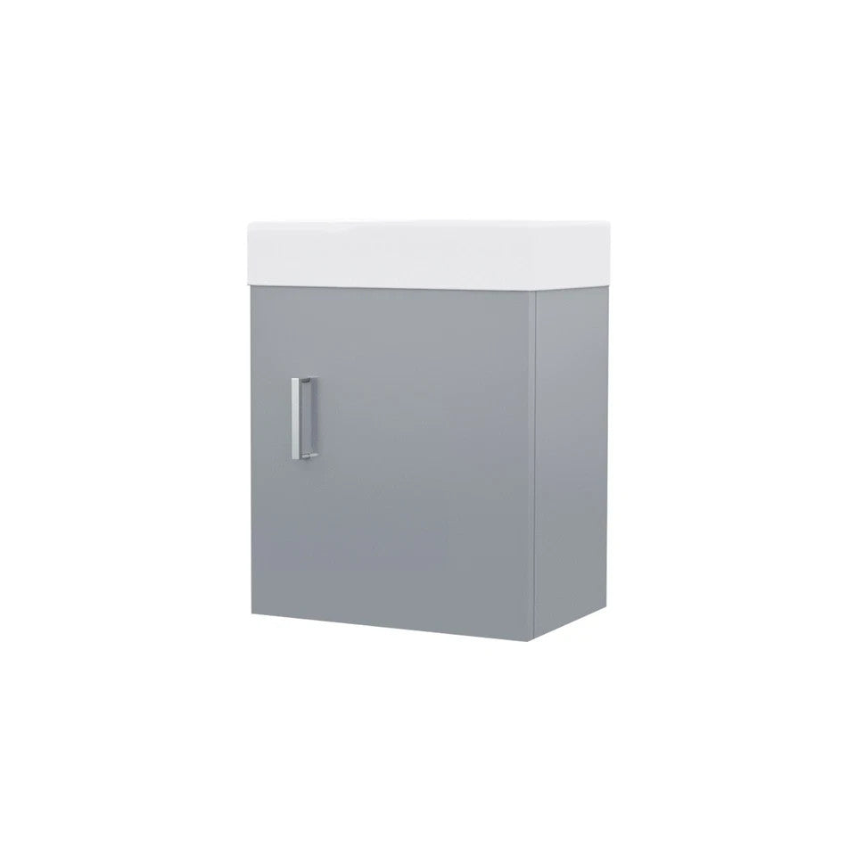 DEVON 400 Wall Hung Ceramic Vanity Basin Matt Grey - 400w x 450h x 220d