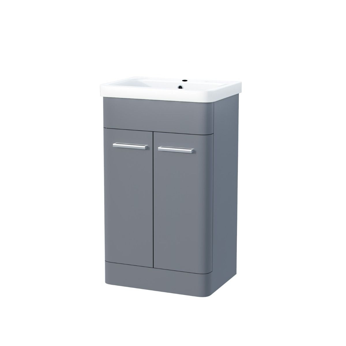 ASHFORD 500 Free Standing Matt Grey Ceramic Basin - 500w x 840h x 385d