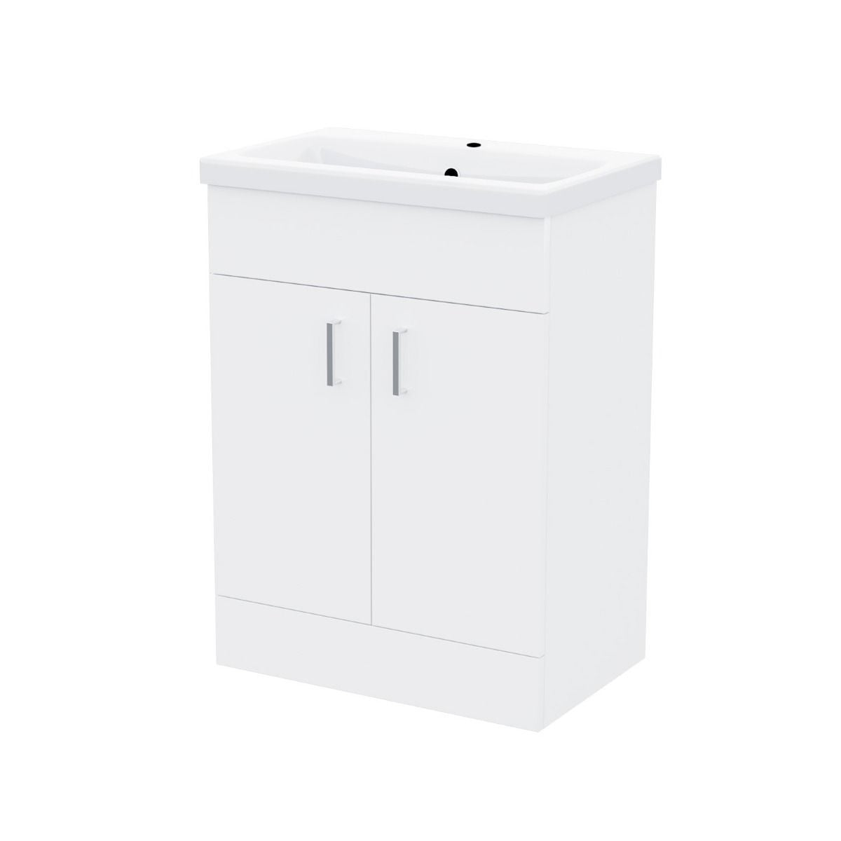 DEVON 600 Floorstanding Doors White Ceramic Basin - 610w x 835h x 395d