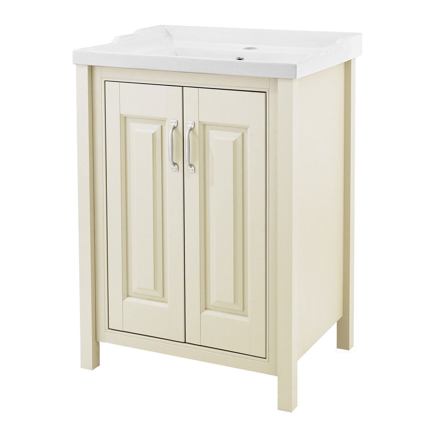 HILTON 600 Freestanding Ceramic Vanity Basin Cream  - 610w x 840h x 460d