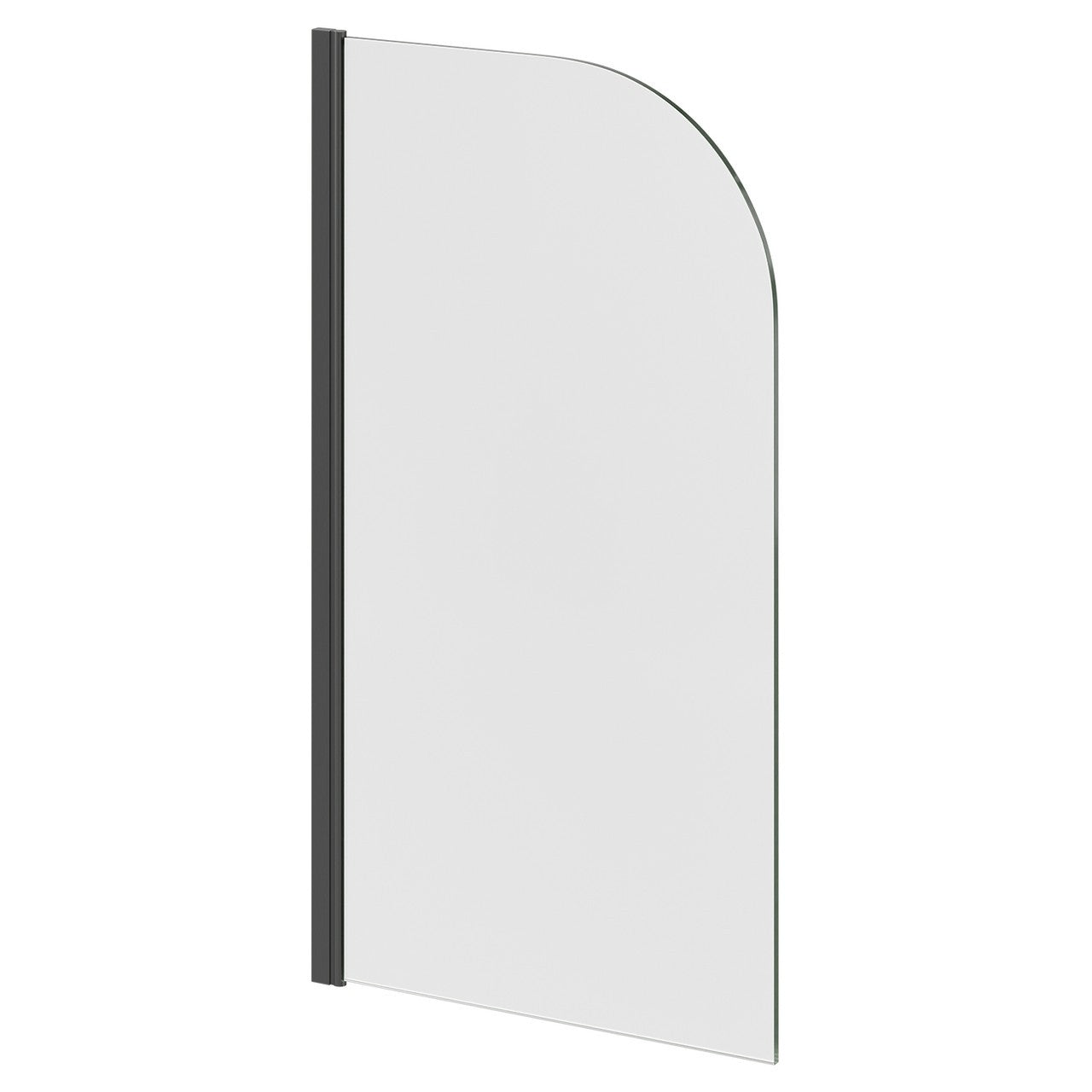 Radius Edge Bath Screen Matt Black 5mm Thick - Adjustment 790-805 - 800 x 1400mm