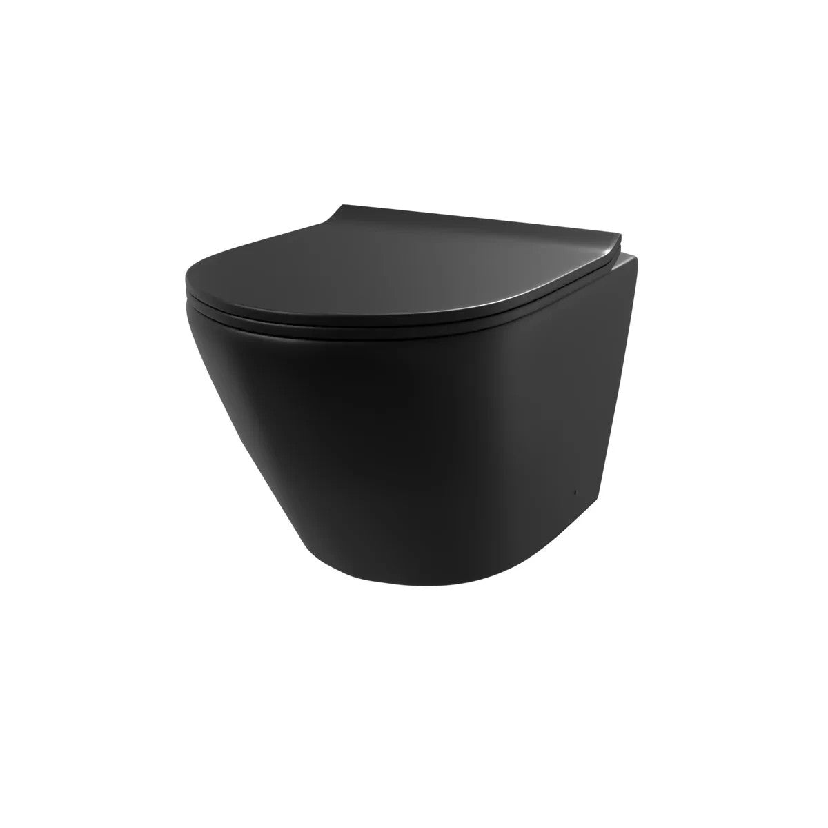 Raven Rimless Wall Hung Toilet with Soft Close Seat Matt Black 365w x 350h x 520d