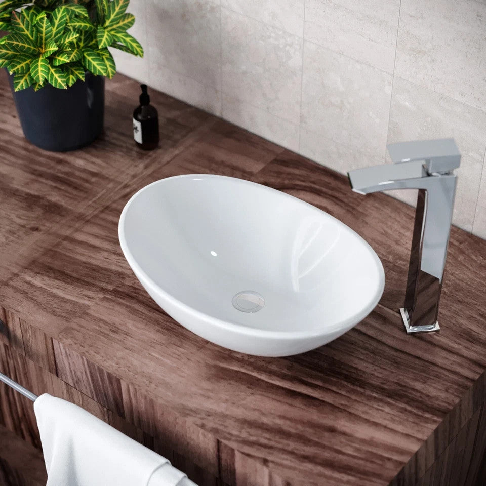 Countertop Basin White 330w x 135h x 410d - Waste Not Included