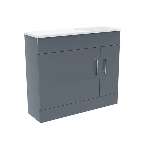 SLIM 1000 Floorstanding Matt Grey Cabinet Resin Basin - 1000w x 865h x 305d