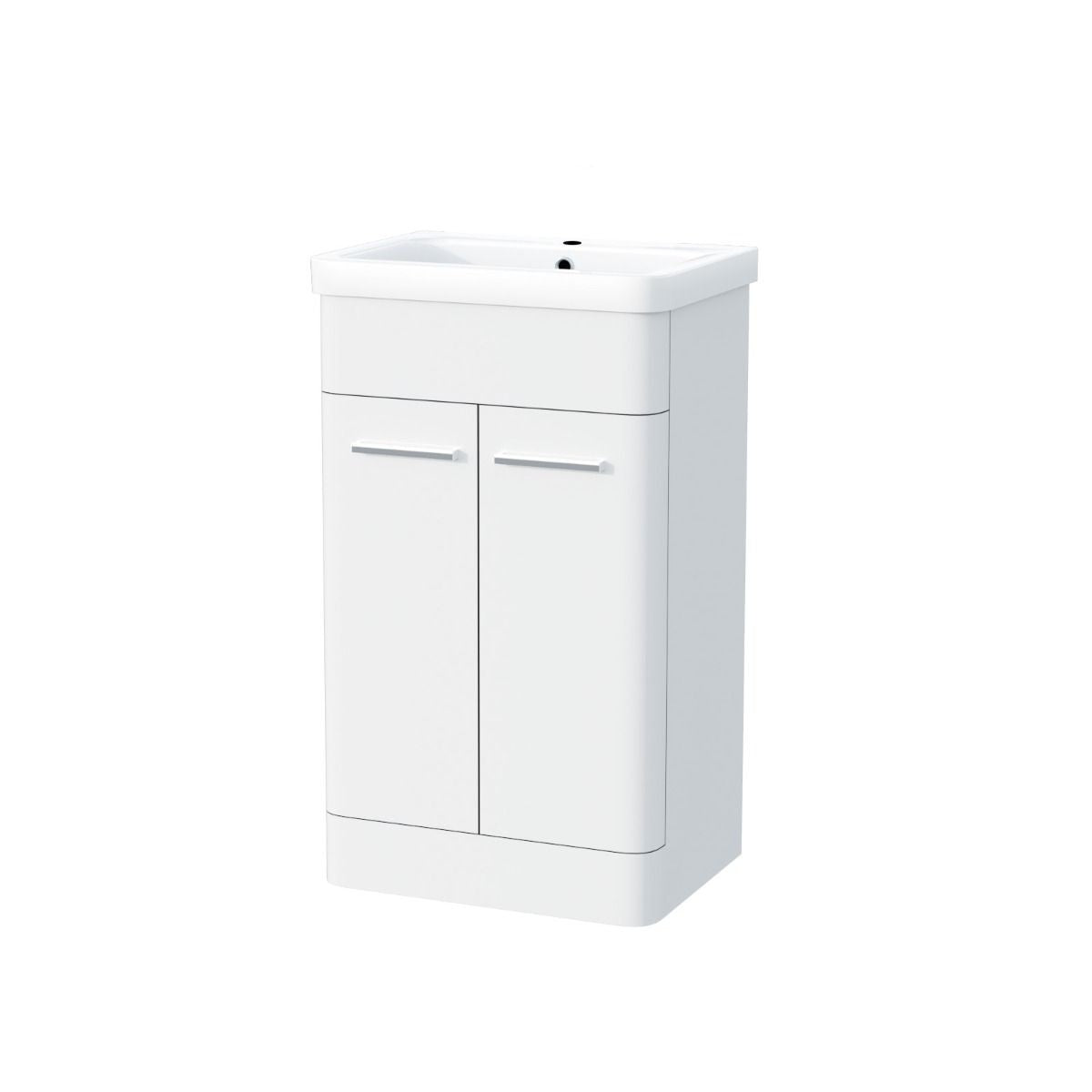 ASHFORD 500 Free Standing White Ceramic Basin - 500w x 840h x 385d