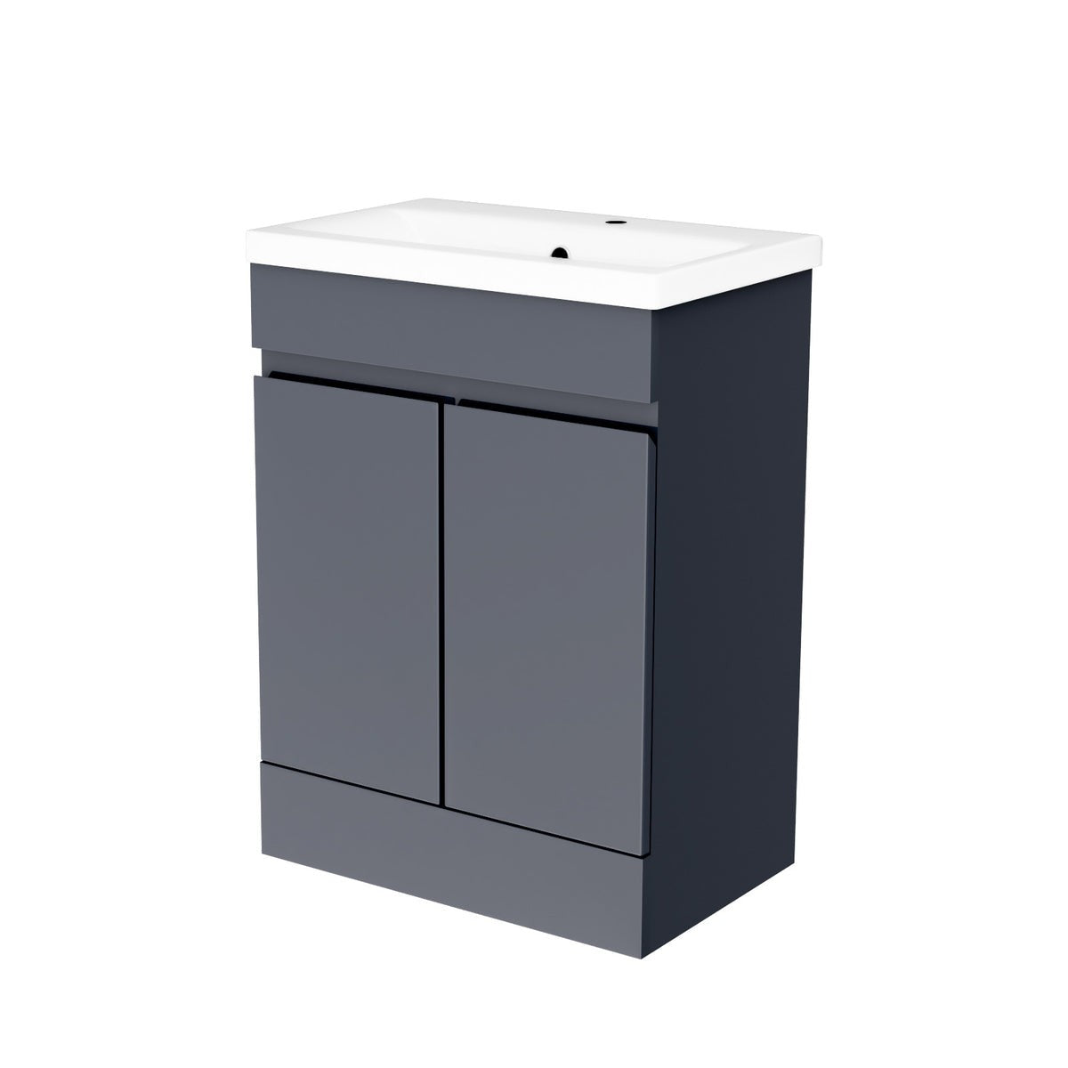 HARROW 600 Floorstanding Doors Anthracite Ceramic Basin - 605w x 815h x 395d