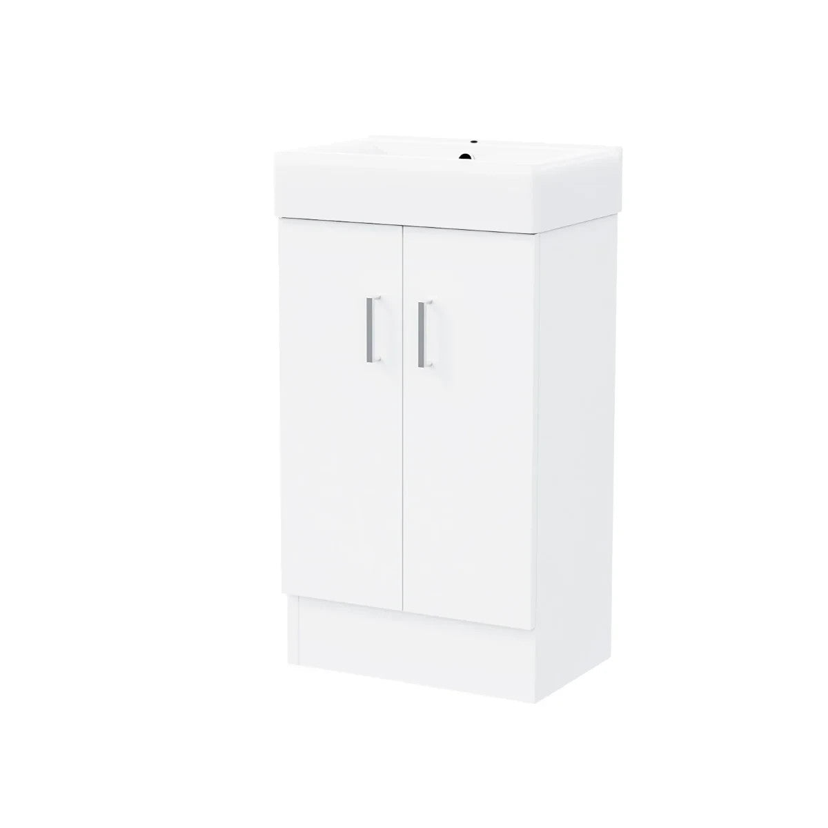 DEVON 450 Floorstanding White Ceramic Basin - 450w x 810h x 310d