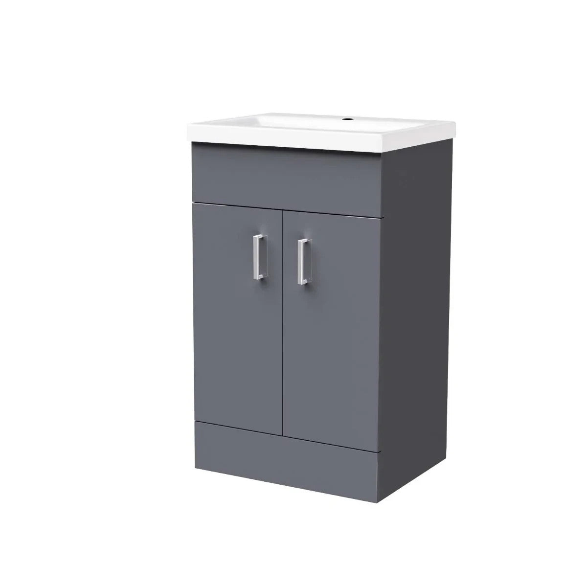 DEVON 500 Floorstanding Doors Anthracite Ceramic Basin - 510w x 840h x 395d