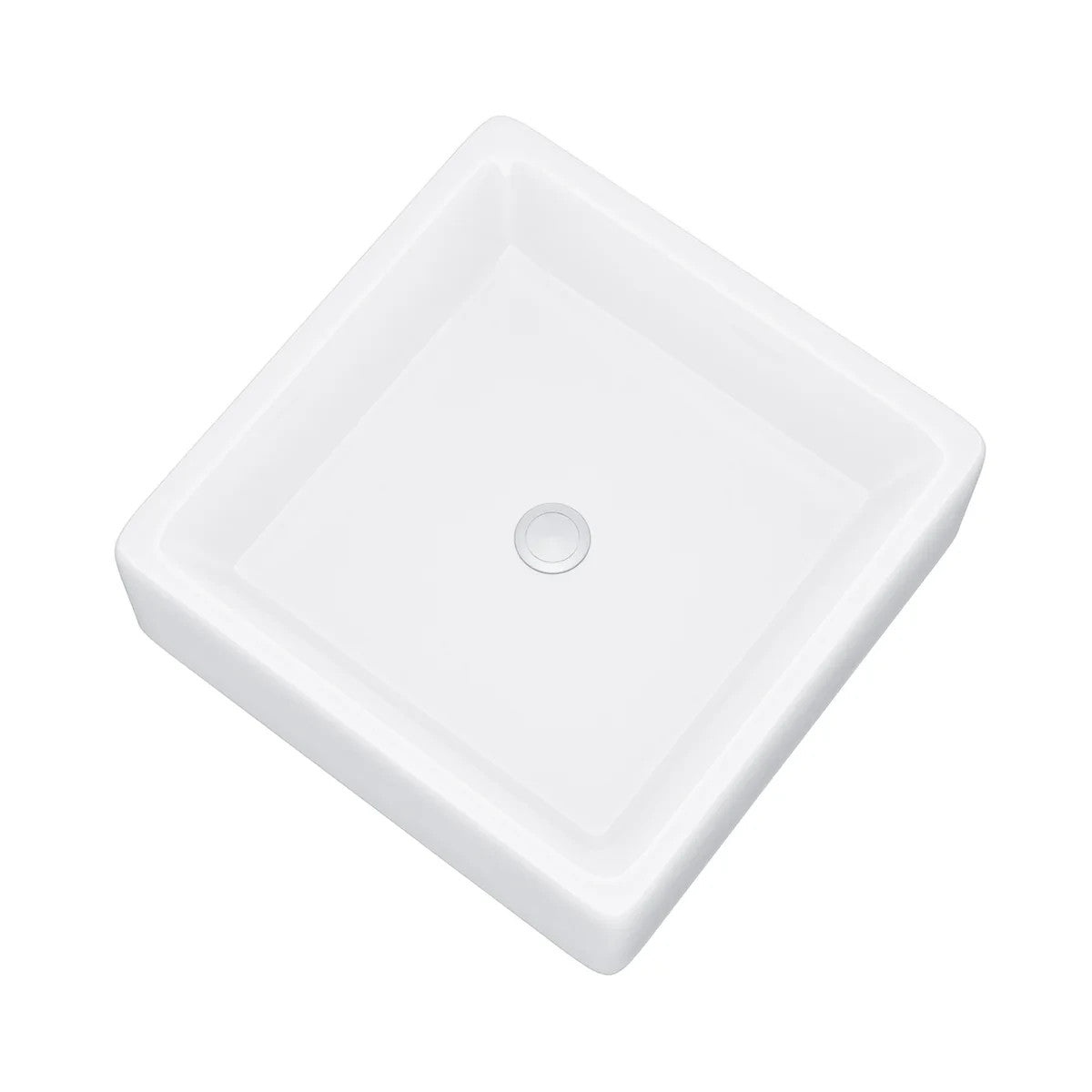 Square Countertop Basin White 380w x 135h x 380d - Waste Not Included