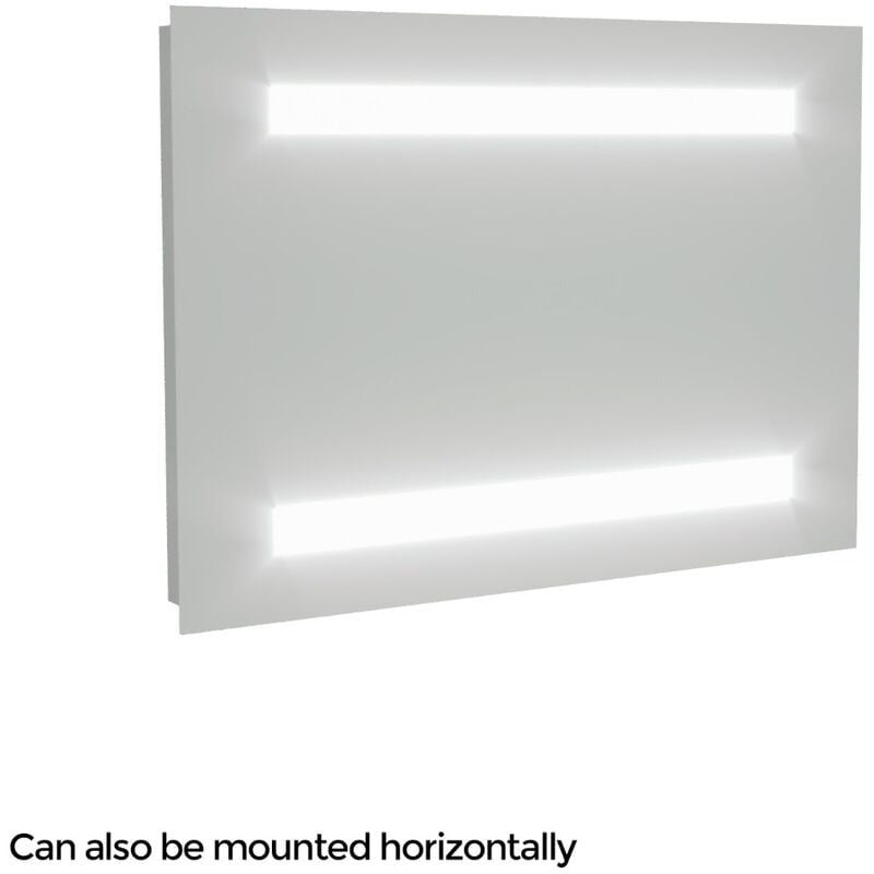 LED Bathroom Mirror 390x500mm Battery Powered 6000K Cool White Light