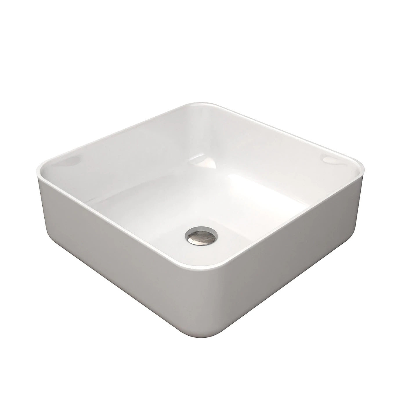 Square Countertop Basin White 390w x 135h x 390d - Waste Not Included