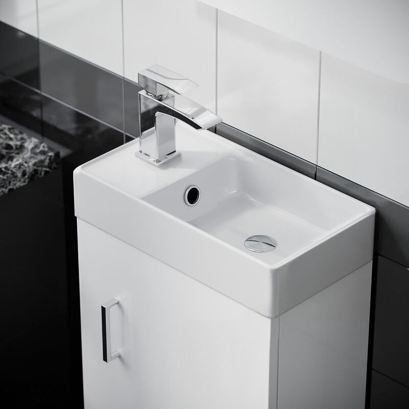 DEVON 400 Wall Hung Ceramic Vanity Basin White - 400w x 450h x 220d