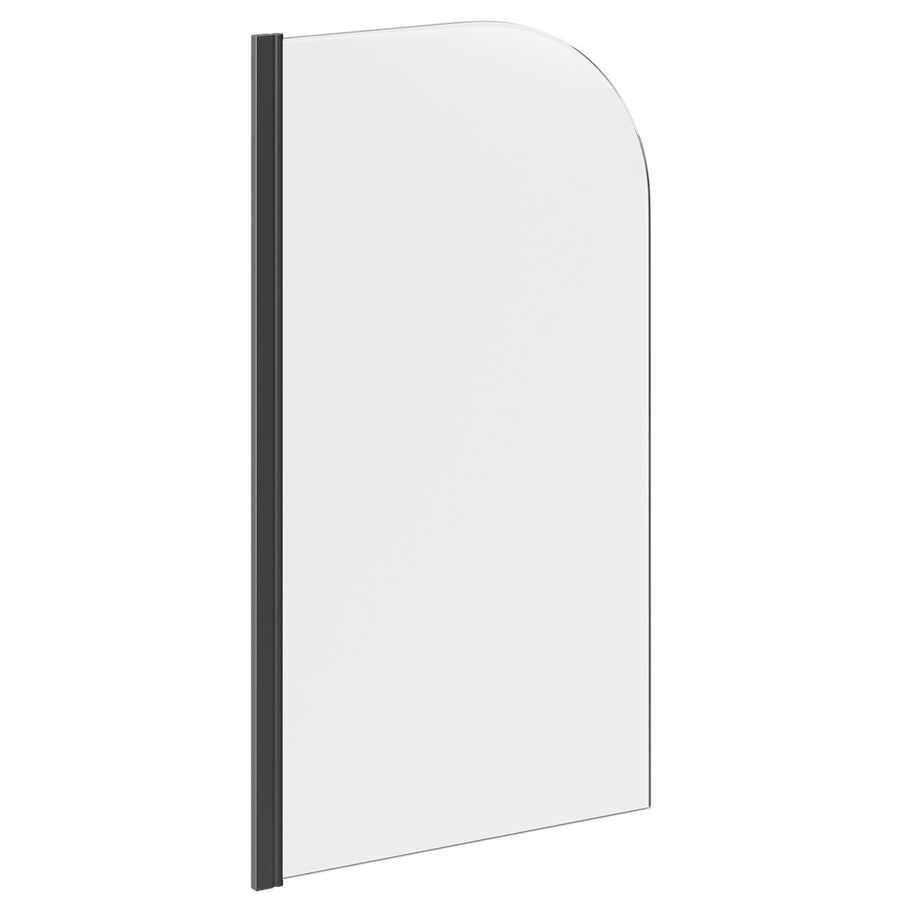 Radius Edge Bath Screen Matt Black 5mm Thick - Adjustment 790-805 - 800 x 1400mm