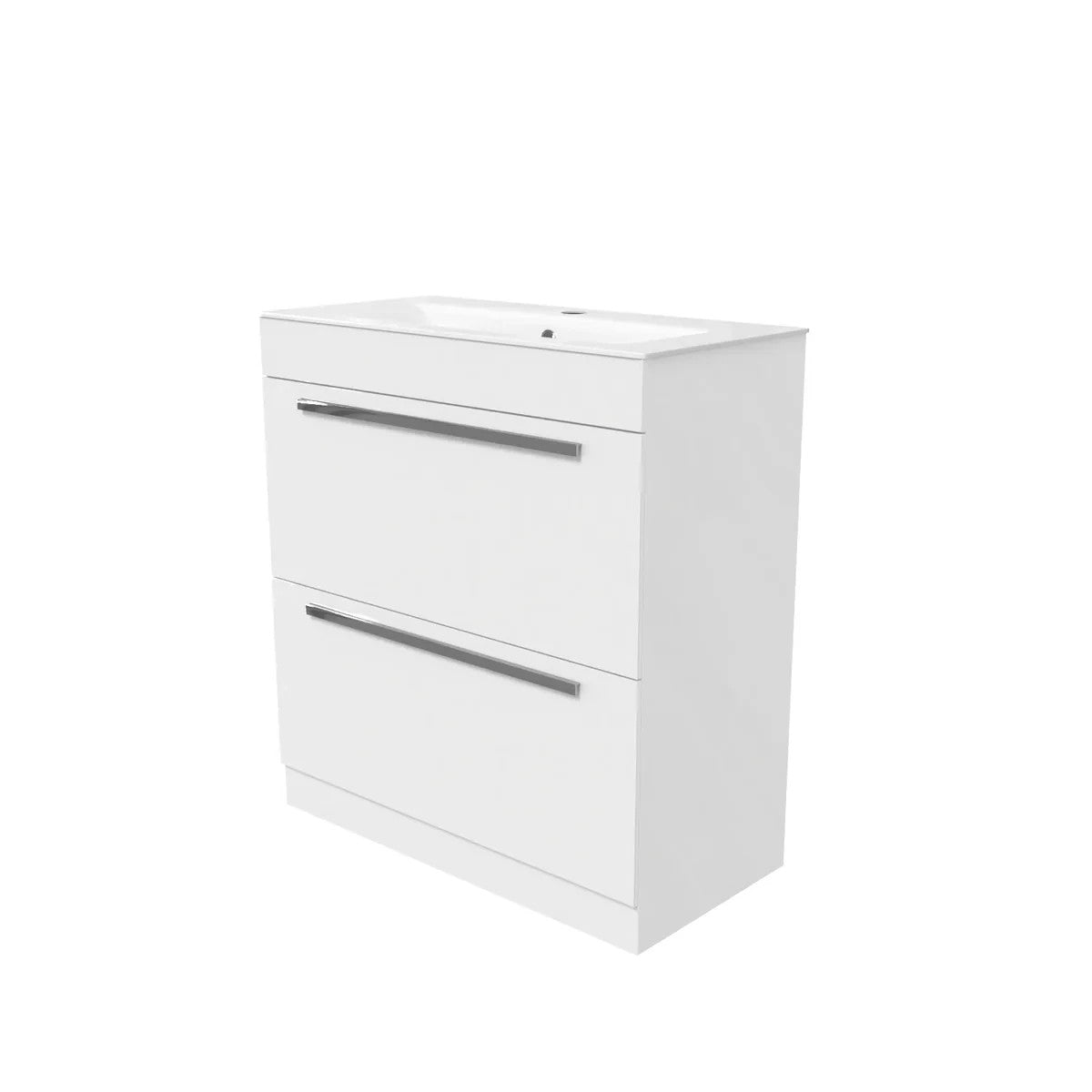 DEVON 800 Floorstanding Drawers White Ceramic Basin - 810w x 825h x 395d