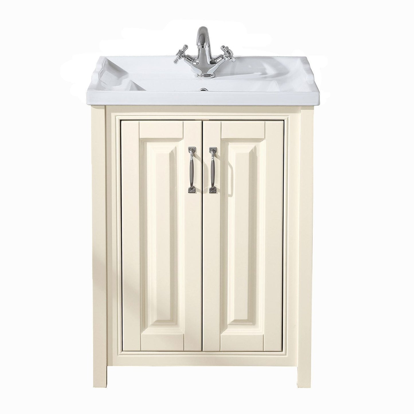 HILTON 600 Freestanding Ceramic Vanity Basin Cream  - 610w x 840h x 460d
