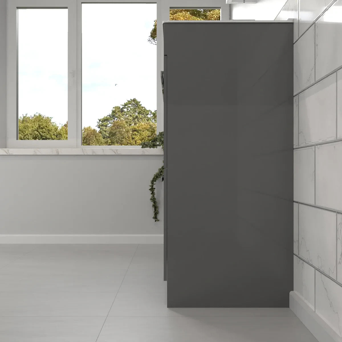 DEVON 800 Floorstanding Drawers Matt Grey Ceramic Basin - 810w x 825h x 395d