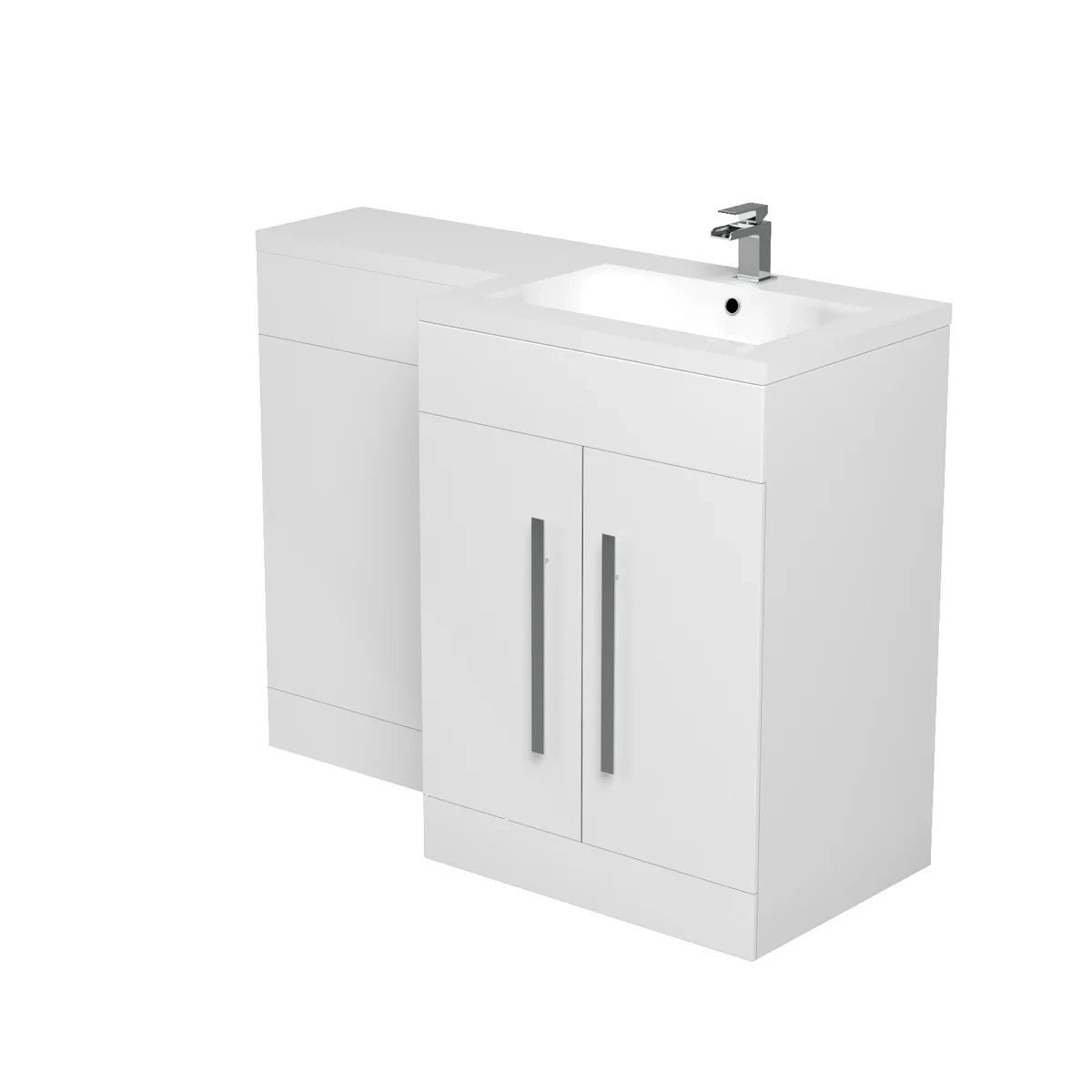 CAPRI 1100 Right White Bathroom Resin Basin - 1100w x 820h x 450d