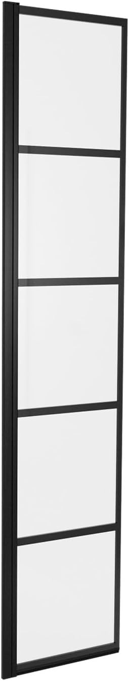 MARINA 8 Wet Room 8mm Return Panel Black Grid 300 x 1900mm