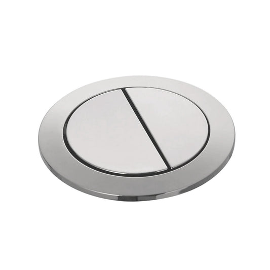 Chrome Round Dual Flush Toilet Button Universal Fit - Water Saving