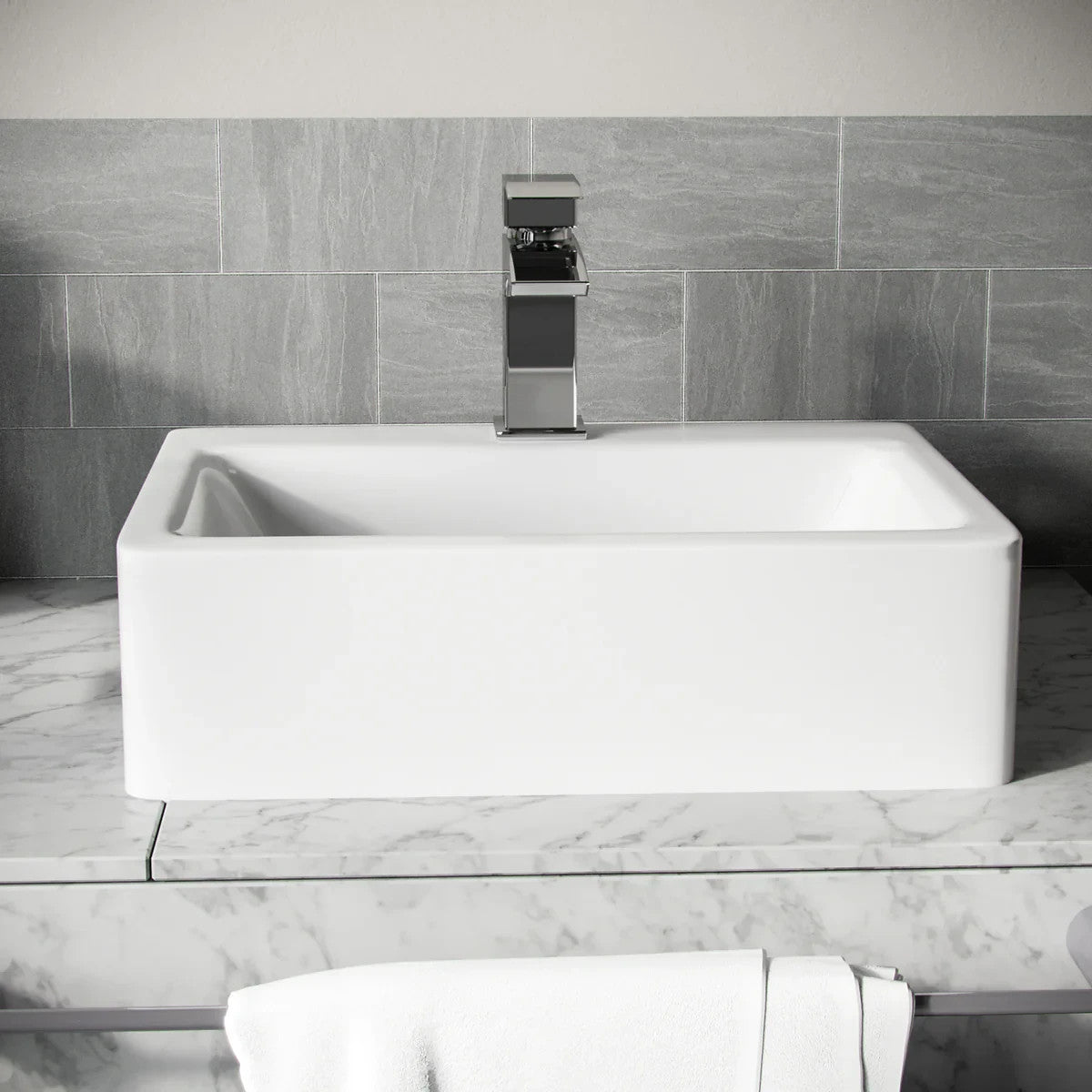 Countertop or Wall Hung Basin 420w x 135h x 320d - Waste & Fixing Kit Not Included