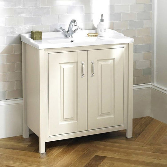 HILTON 800 Freestanding Ceramic Vanity Basin Cream  - 810w x 815h x 465d