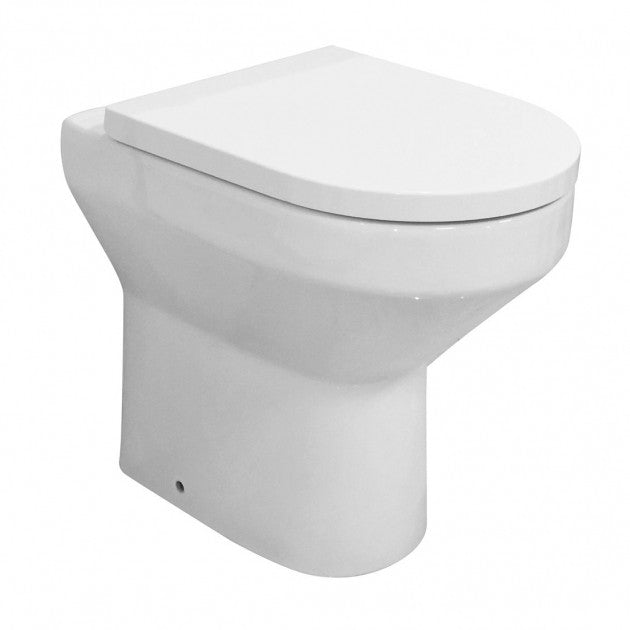 Grand Back to Wall Pan & Soft Close Toilet Seat 355w x 400h x 515d - White.