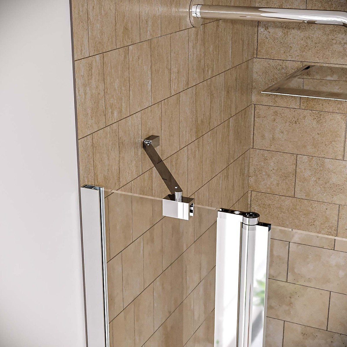 Square Edge Bath Screen with Double Panel & Towel Bar • 6mm Thick - 1000 x1400mm