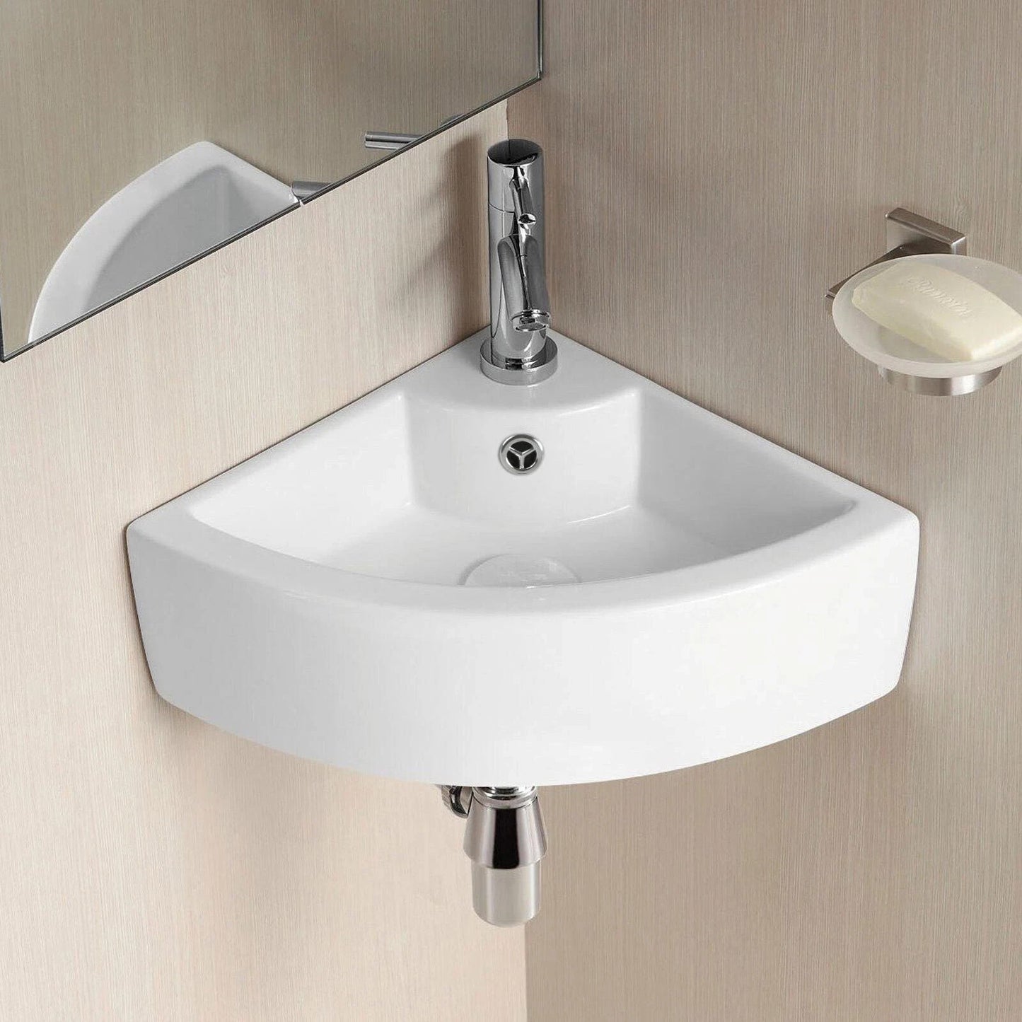 Quarter Circle Corner Countertop or Hung Basin- Waste & Fixing Kit Not Included