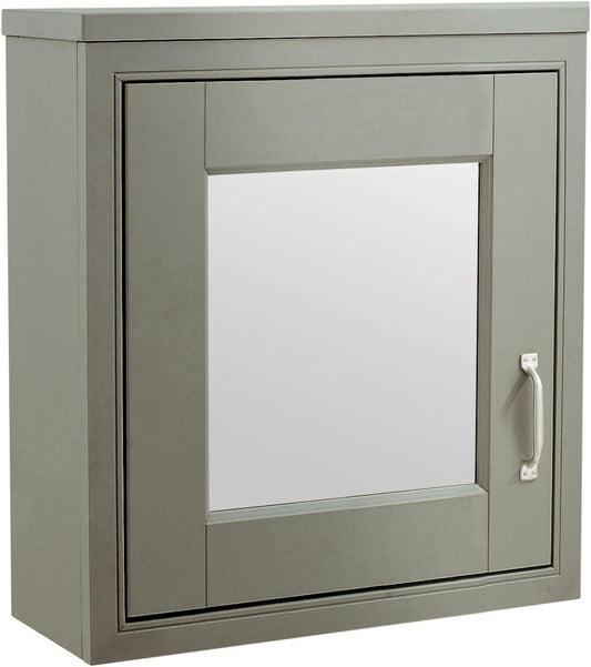 SHARATON Mirror Cabinet – Stone Grey (500w x 600h x 205d)