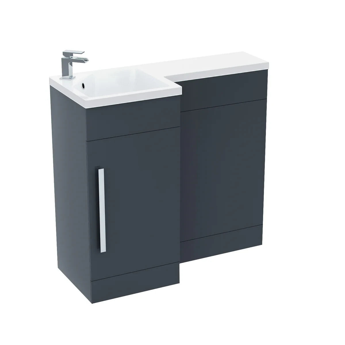 HARRIS 900 Left Anthracite Bathroom Resin Basin - 900w x 840h x 380d