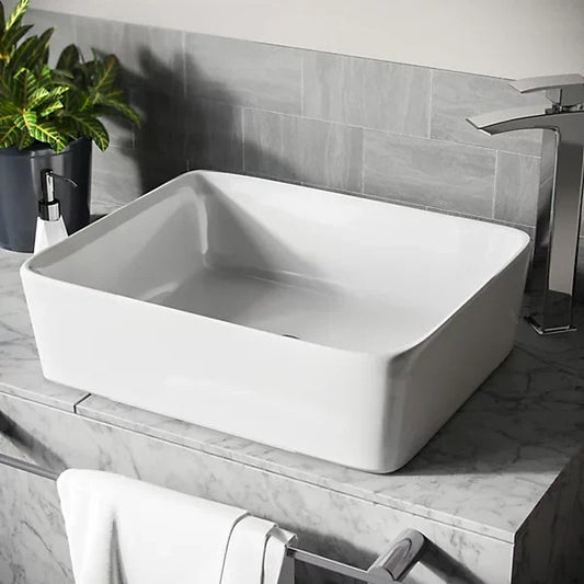 Countertop Basin White 380w x 135h x 480d - Waste Not Included