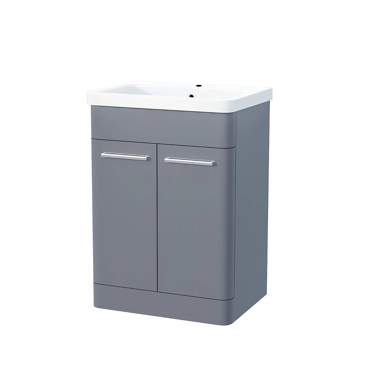 ASHFORD 600 Free Standing Matt Grey Ceramic Basin - 600w x 840h x 455d