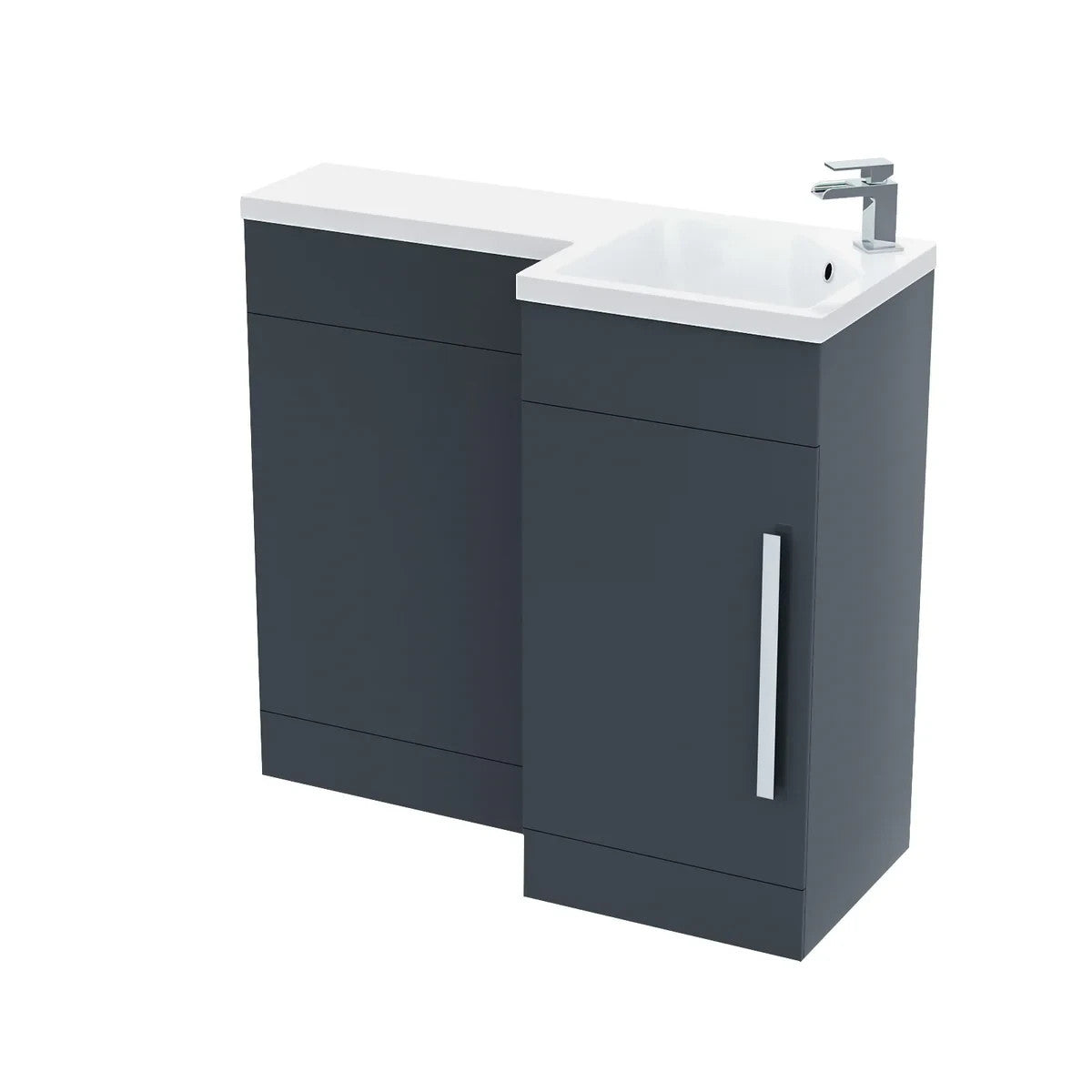 HARRIS 900 Right Anthracite Bathroom Resin Basin - 900w x 840h x 380d