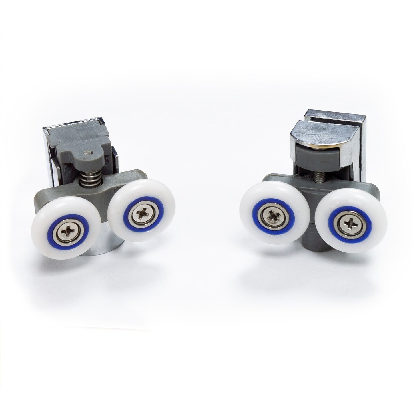 Nylon Double Wheel Set – Chrome | 2 Upper & 2 Bottom Rollers (Per Pair)