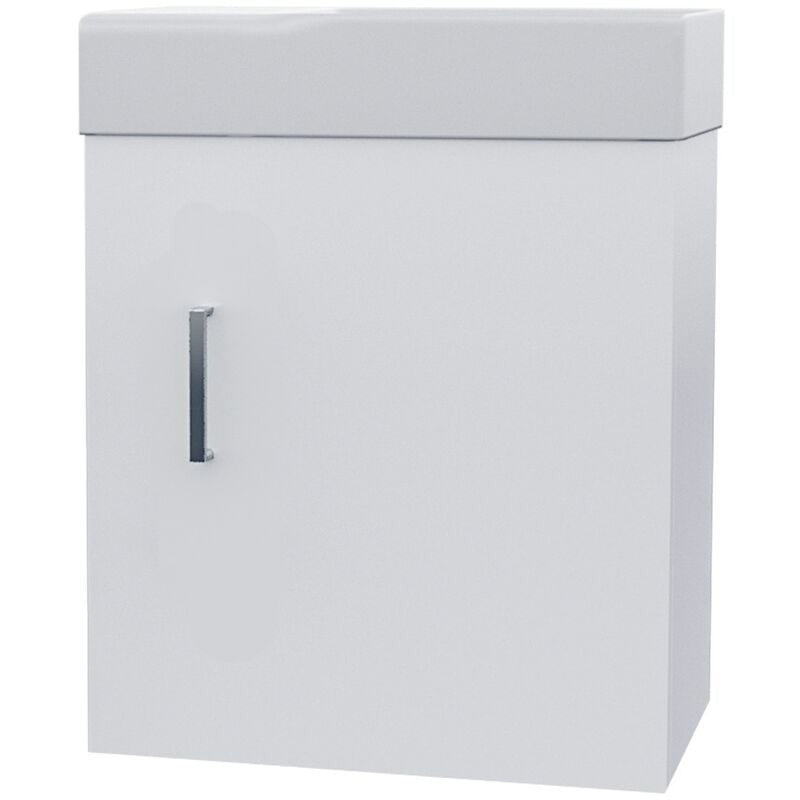 DEVON 400 Wall Hung Ceramic Vanity Basin White - 400w x 450h x 220d