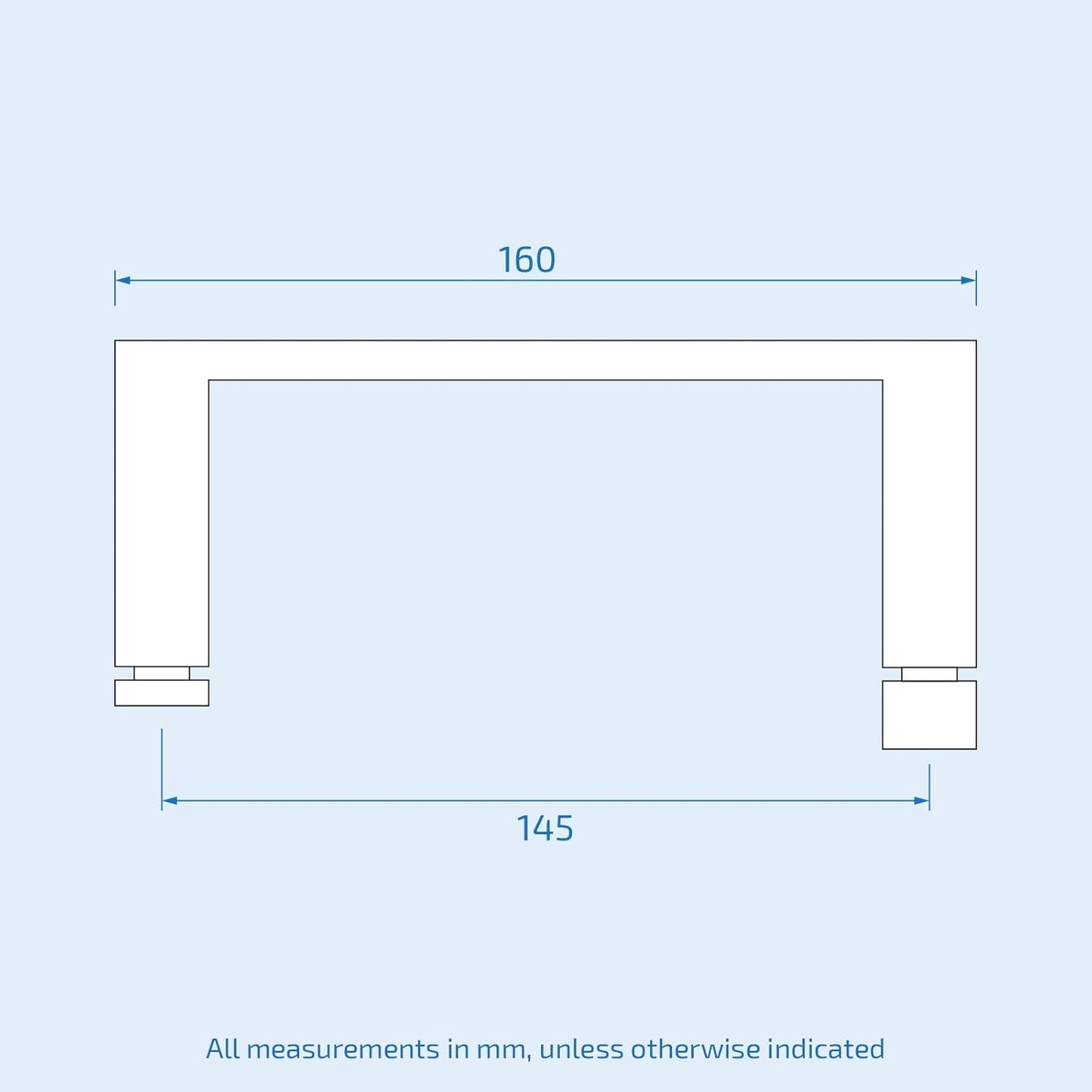 A Pair of Universal Rounded Chrome 160 mm Shower Door Handles