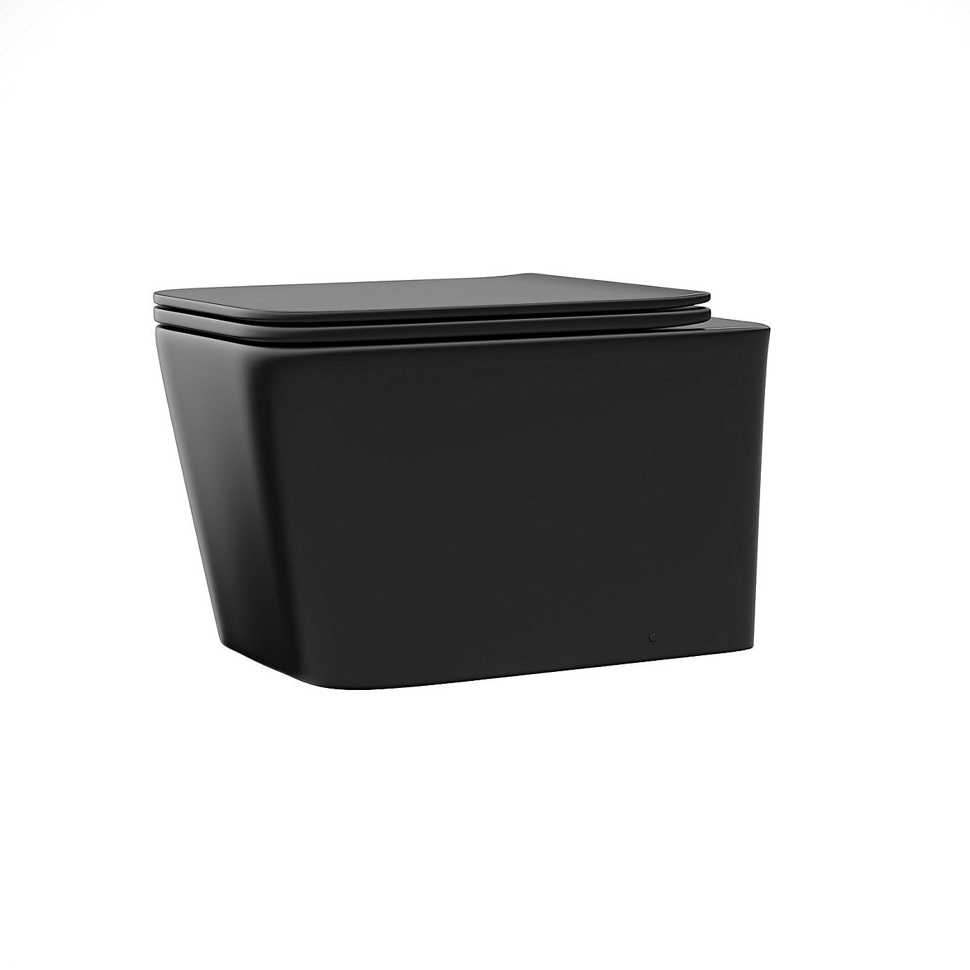 Raven Rimless Square Wall Hung Toilet w/Soft Close Seat Black 340w x 315h x 510d